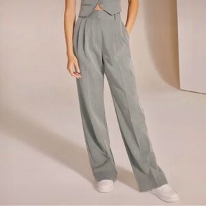 Favorite Daughter The Favorite High Rise Pleated Wide Leg Trouser Frost Grey 4